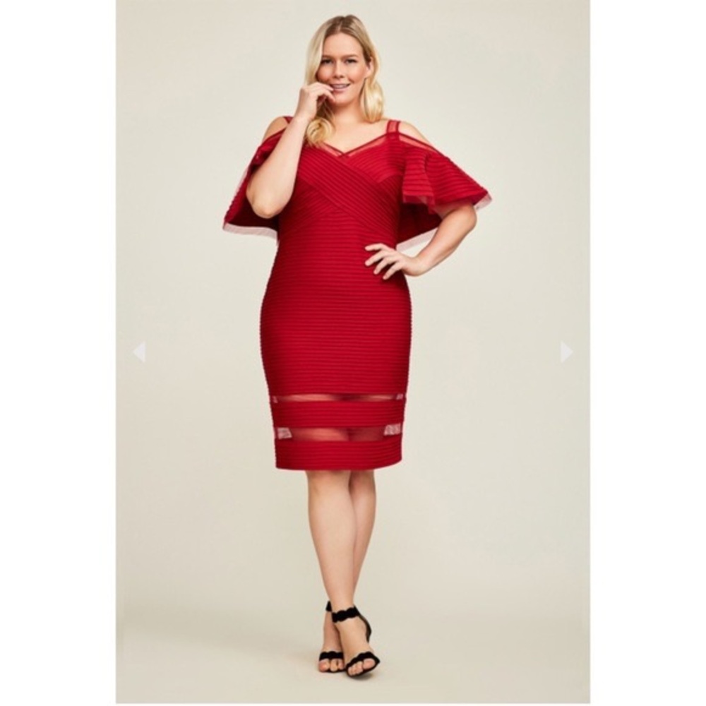 MALIAH COLD-SHOULDER PINTUCK JERSEY‎ DRESS